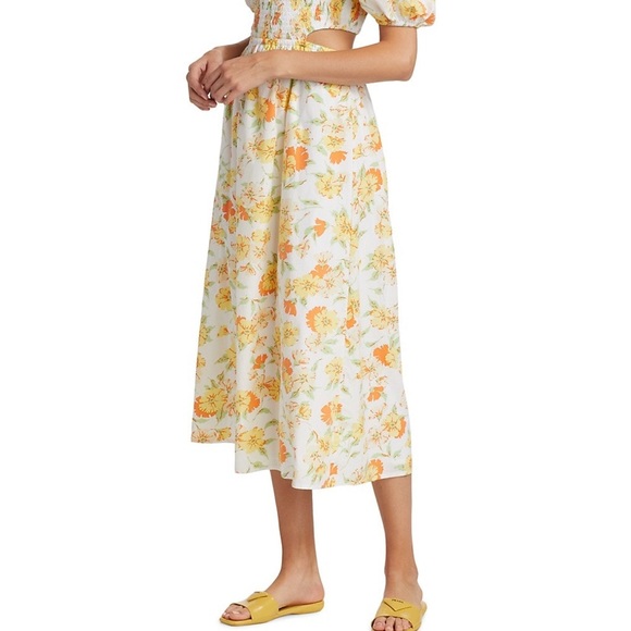 NWT Faithfull the Brand Loucetta Floral Cotton Midi Dress - Picture 6 of 8